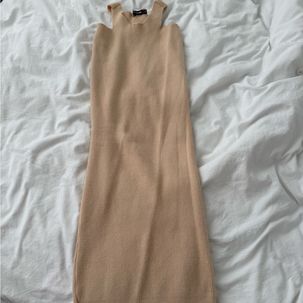 PrettyLittleThing Cut Out Sweater Dress Set oatmeal beige - Picture 4 of 4
